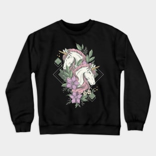 twin unicorn illustration Crewneck Sweatshirt